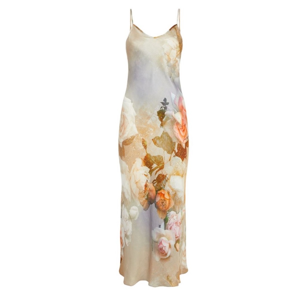NWT All Saints Bryony Rosalia Floral Midi Slip Dress US 12 UK 16 EU 44